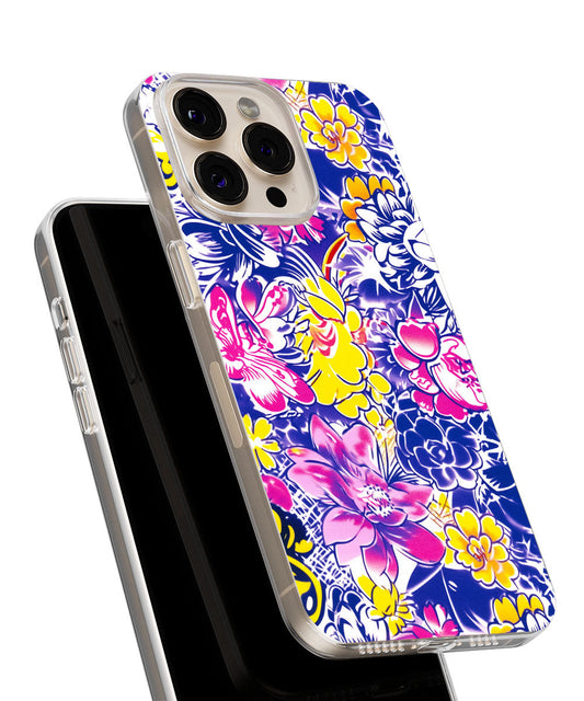 Latest 3rd-Generation Crystal Tough Glossy Flowers iPhone Case (MagSafe-Compatible)