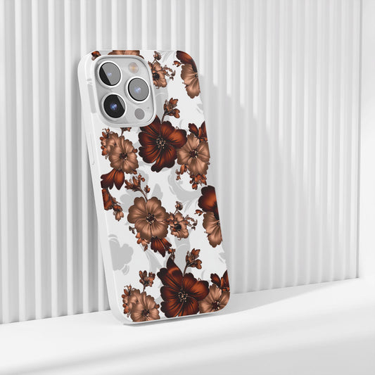 Latest 3rd-Generation Crystal Tough Glossy Flowers iPhone Case (MagSafe-Compatible)