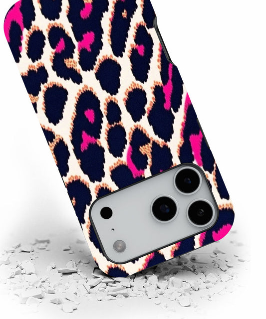 Double-Layer Semi-Handprinted Tough Matte Leopard Print iPhone Case