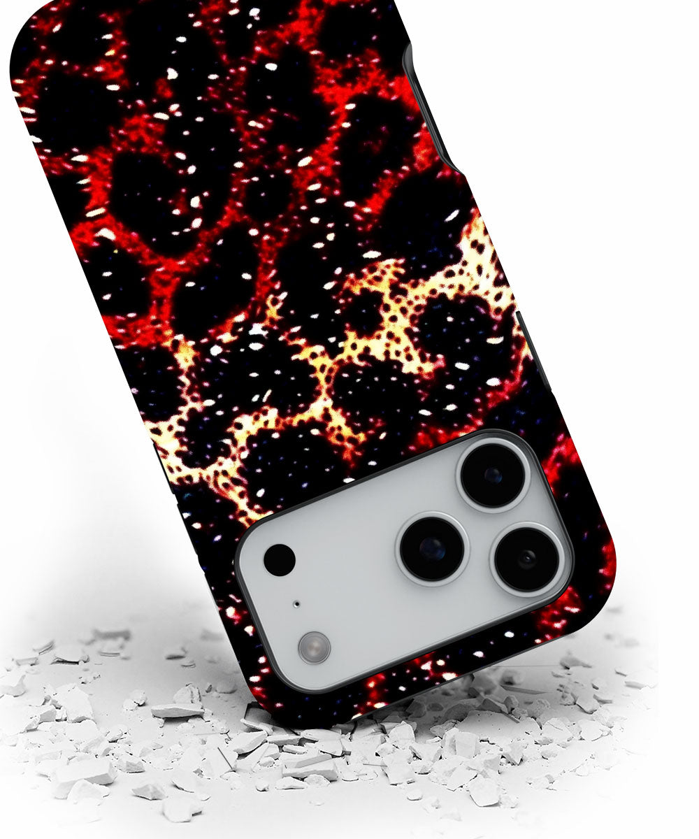 Double-Layer Semi-Handprinted Tough Matte Leopard Print iPhone Case