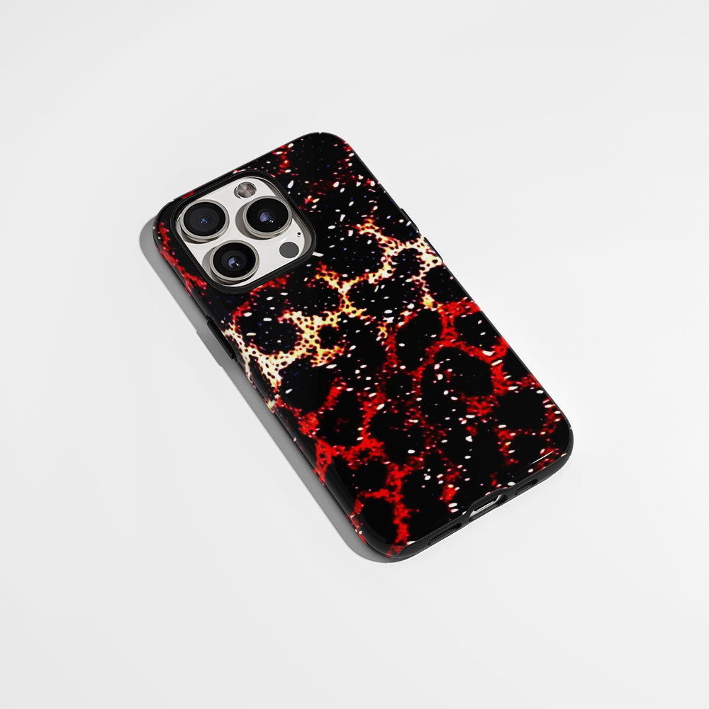 Double-Layer Semi-Handprinted Tough Matte Leopard Print iPhone Case
