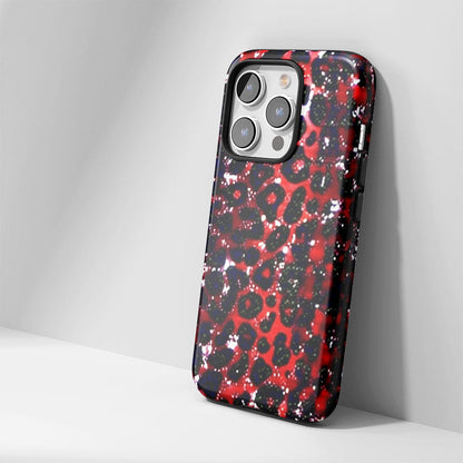 Double-Layer Semi-Handprinted Tough Matte Leopard Print iPhone Case
