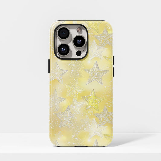 Double-Layer Semi-Handprinted Tough Matte Stars iPhone Case