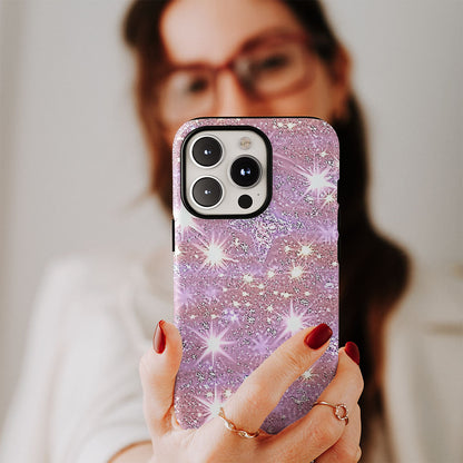 Double-Layer Semi-Handprinted Tough Matte Stars iPhone Case