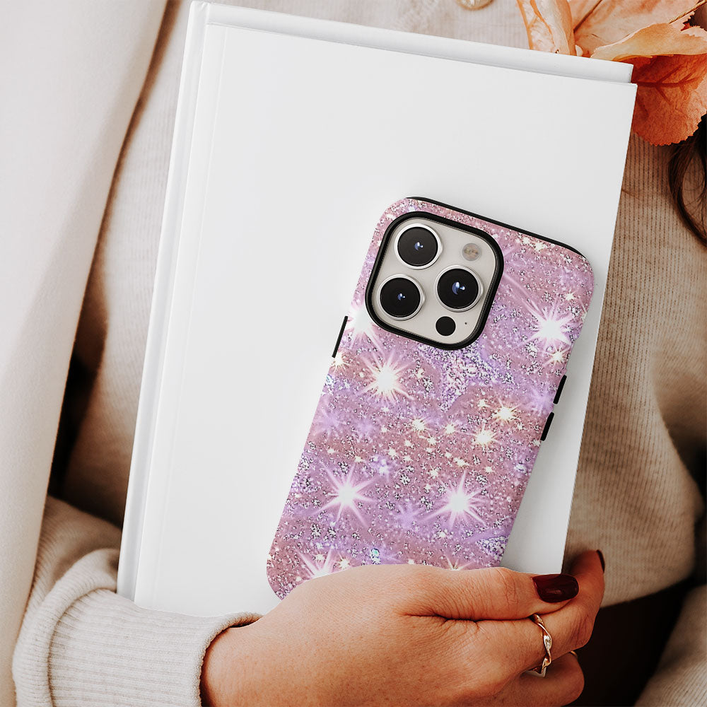 Double-Layer Semi-Handprinted Tough Matte Stars iPhone Case