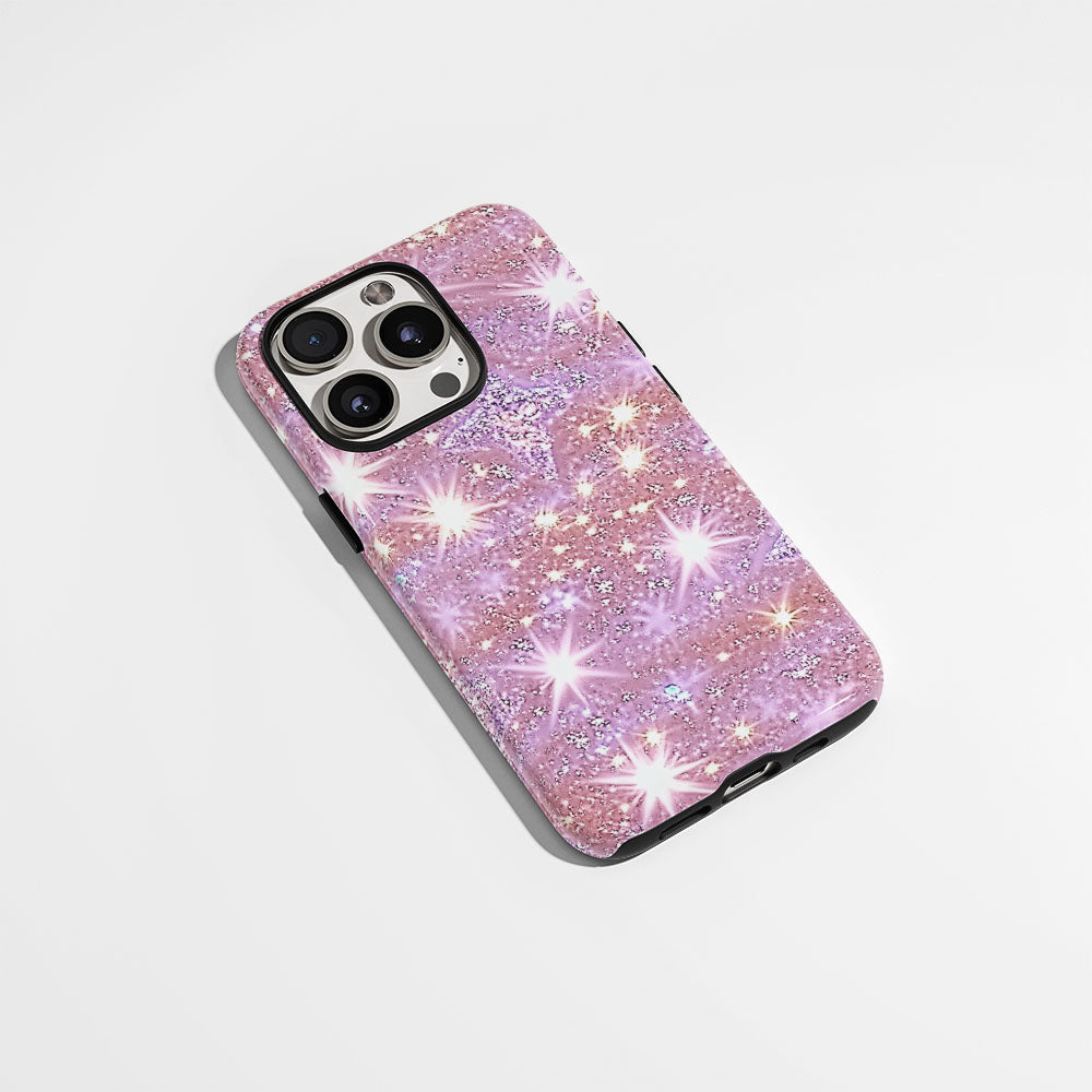 Double-Layer Semi-Handprinted Tough Matte Stars iPhone Case