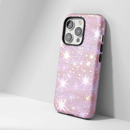 Double-Layer Semi-Handprinted Tough Matte Stars iPhone Case