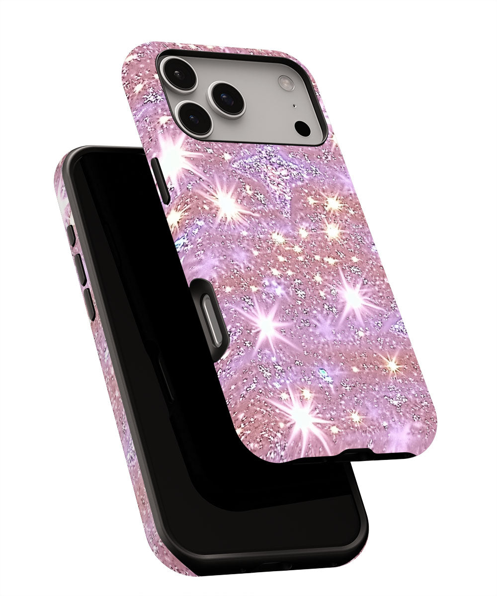 Double-Layer Semi-Handprinted Tough Matte Stars iPhone Case