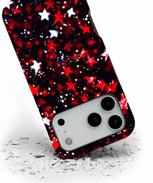 Double-Layer Semi-Handprinted Tough Matte Stars iPhone Case