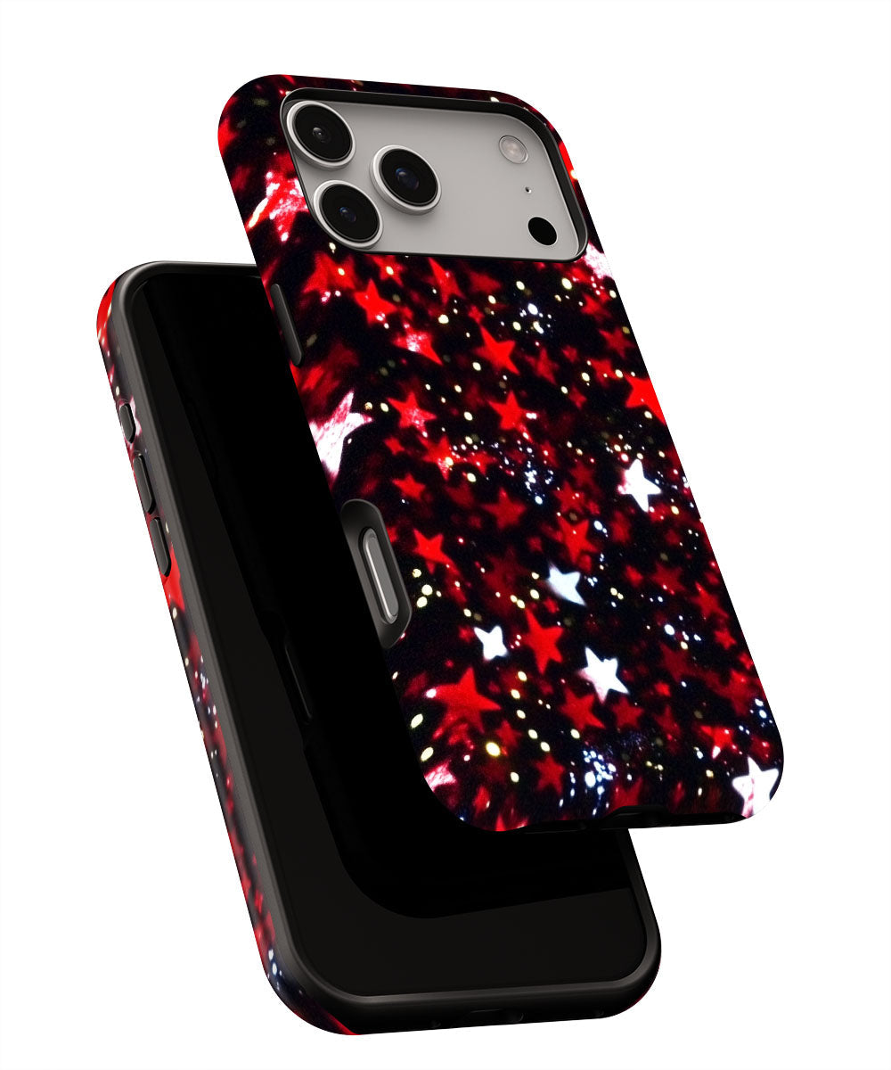 Double-Layer Semi-Handprinted Tough Matte Stars iPhone Case