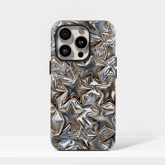 Double-Layer Semi-Handprinted Tough Matte Stars iPhone Case