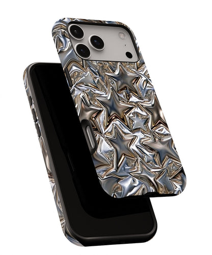 Double-Layer Semi-Handprinted Tough Matte Stars iPhone Case