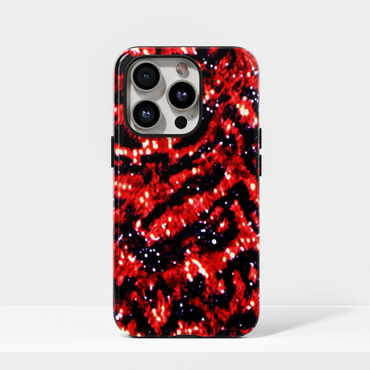Double-Layer Semi-Handprinted Tough Matte Tiger Stripes iPhone Case