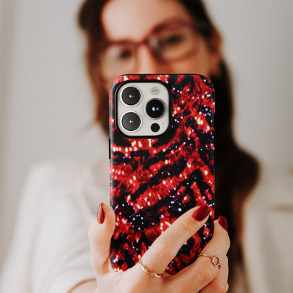 Double-Layer Semi-Handprinted Tough Matte Tiger Stripes iPhone Case