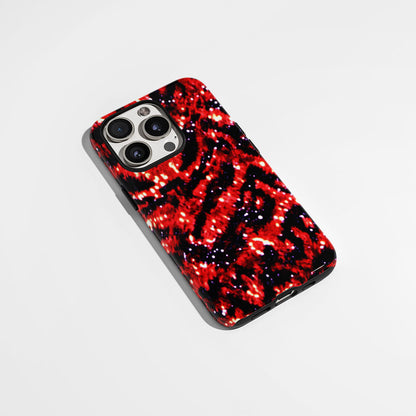 Double-Layer Semi-Handprinted Tough Matte Tiger Stripes iPhone Case