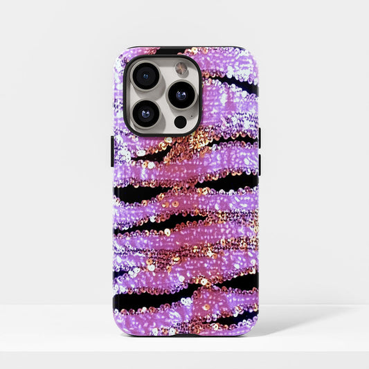 Double-Layer Semi-Handprinted Tough Matte Tiger Stripes iPhone Case