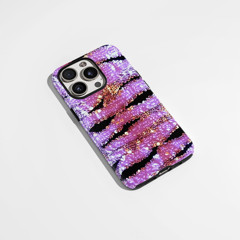 Double-Layer Semi-Handprinted Tough Matte Tiger Stripes iPhone Case