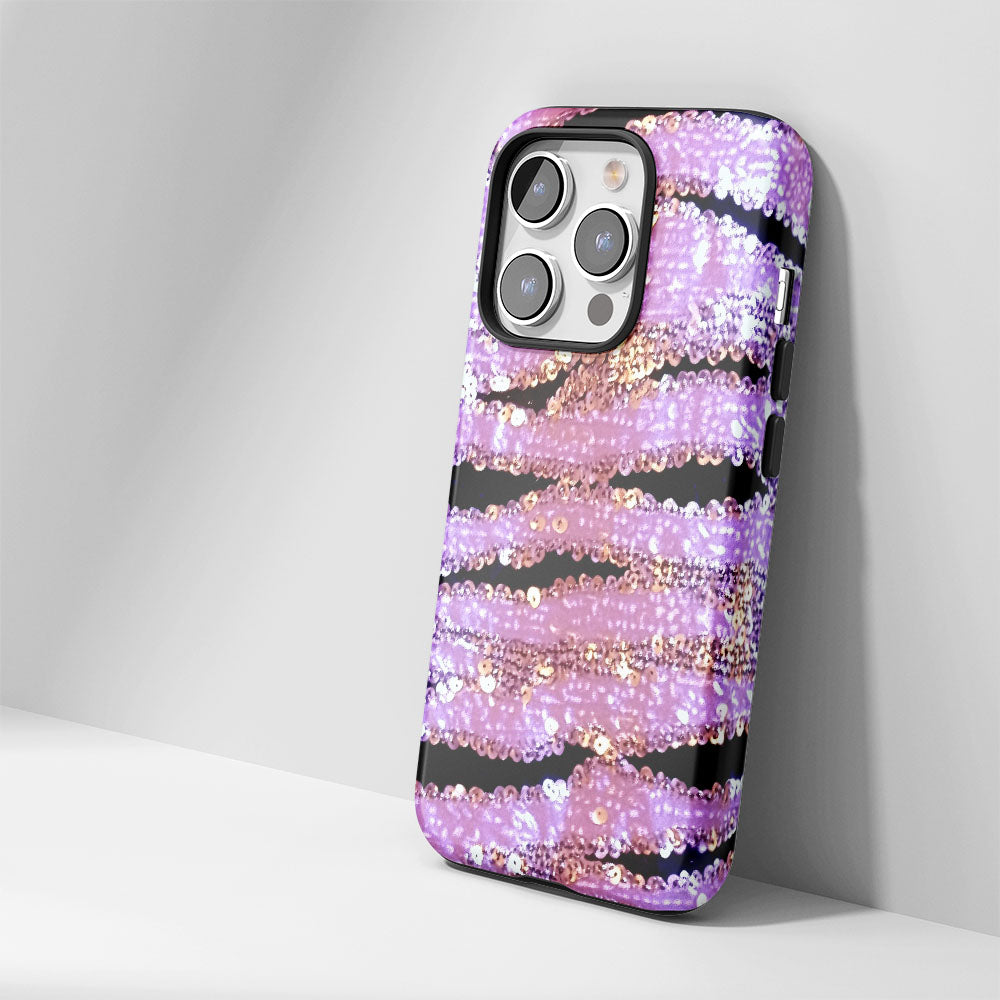Double-Layer Semi-Handprinted Tough Matte Tiger Stripes iPhone Case