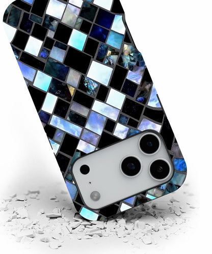 Double-Layer Semi-Handprinted Tough Matte Checks iPhone Case
