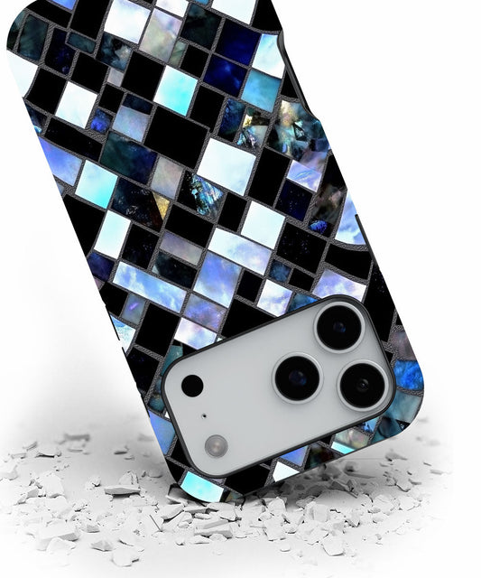 Double-Layer Semi-Handprinted Tough Matte Checks iPhone Case