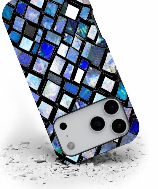 Double-Layer Semi-Handprinted Tough Matte Checks iPhone Case