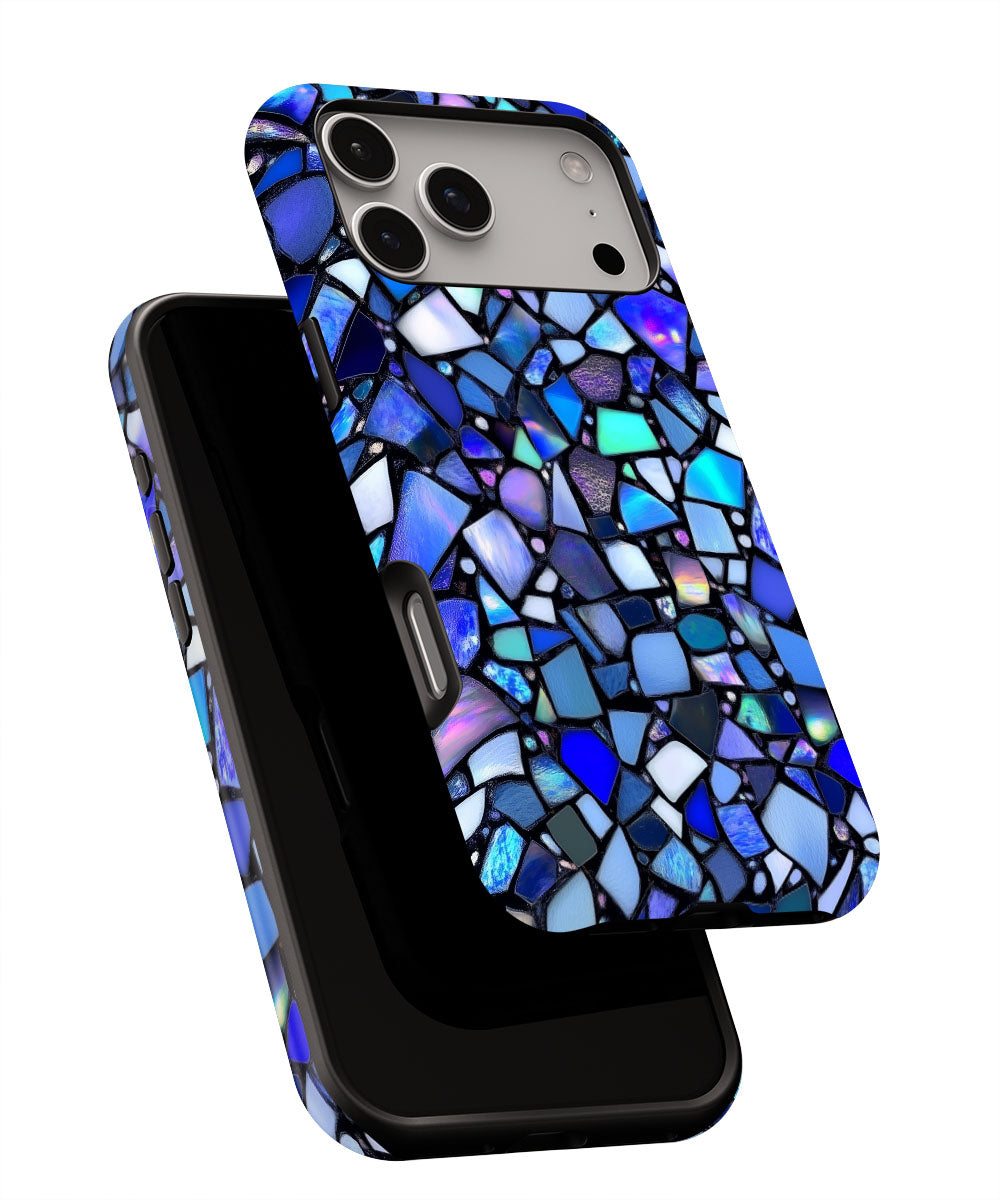 Double-Layer Semi-Handprinted Tough Matte Checks iPhone Case