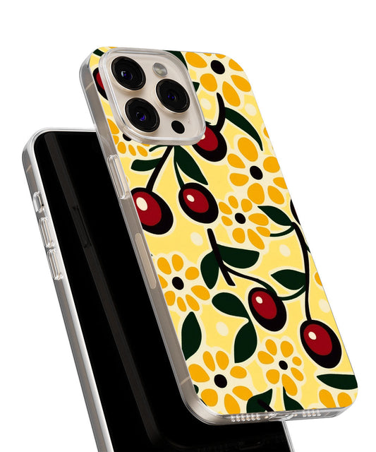 Latest 3rd-Generation Crystal Tough Glossy Cherries iPhone Case (MagSafe-Compatible)