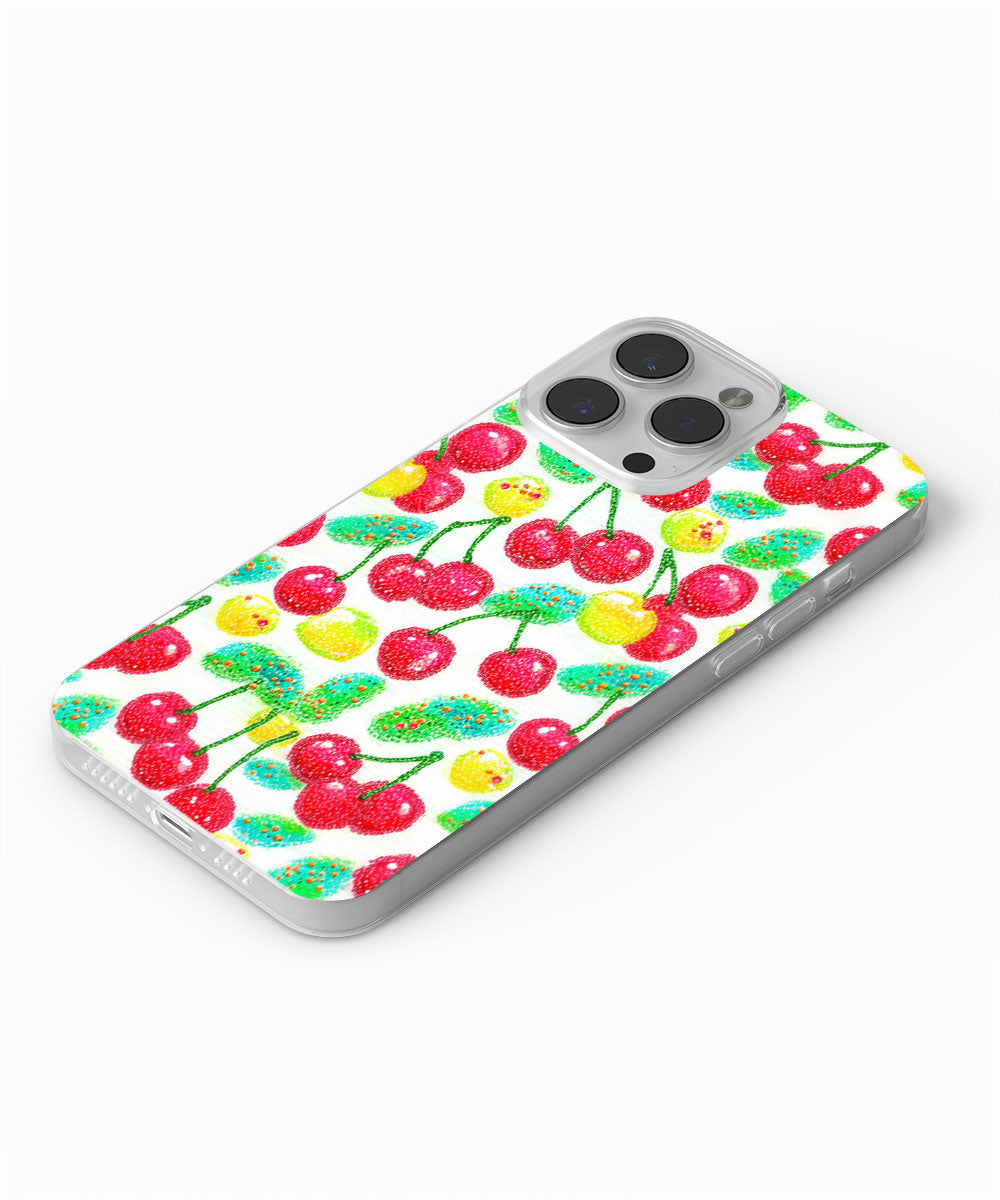 Latest 3rd-Generation Crystal Tough Glossy Cherries iPhone Case (MagSafe-Compatible)