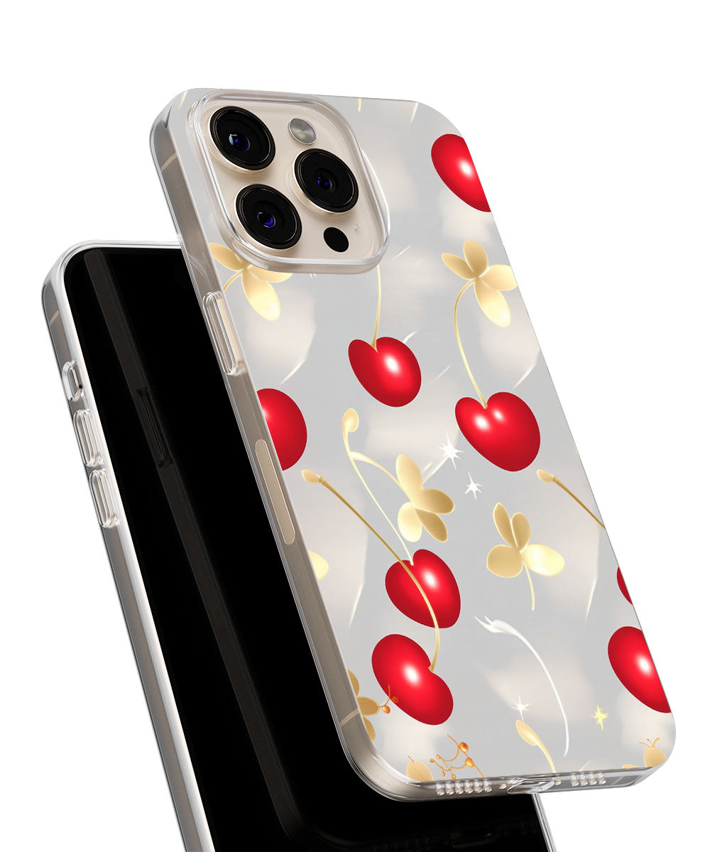 Latest 3rd-Generation Crystal Tough Glossy Cherries iPhone Case (MagSafe-Compatible)