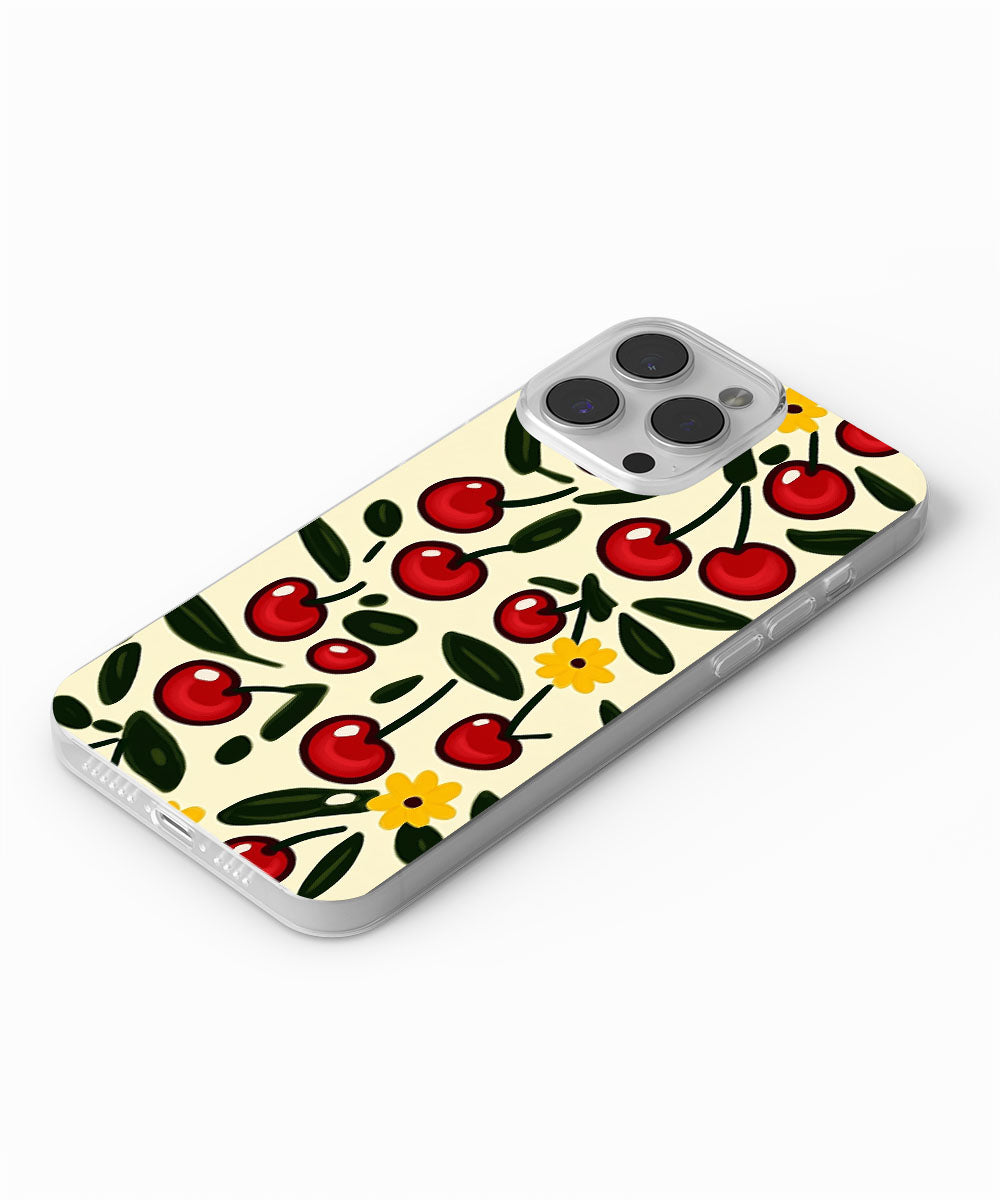 Latest 3rd-Generation Crystal Tough Glossy Cherries iPhone Case (MagSafe-Compatible)