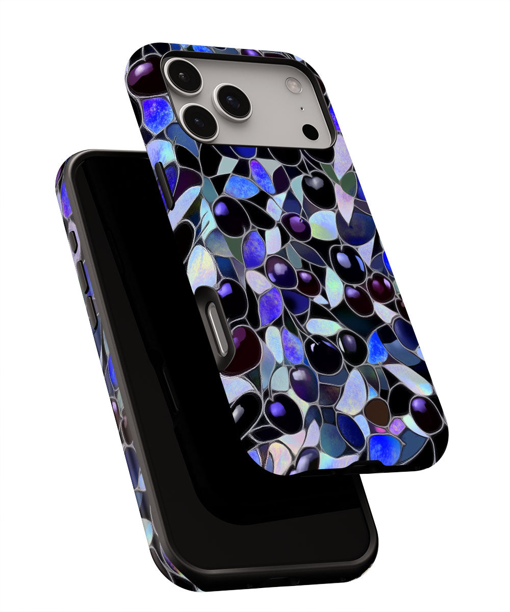 Double-Layer Semi-Handprinted Tough Matte Cherries iPhone Case