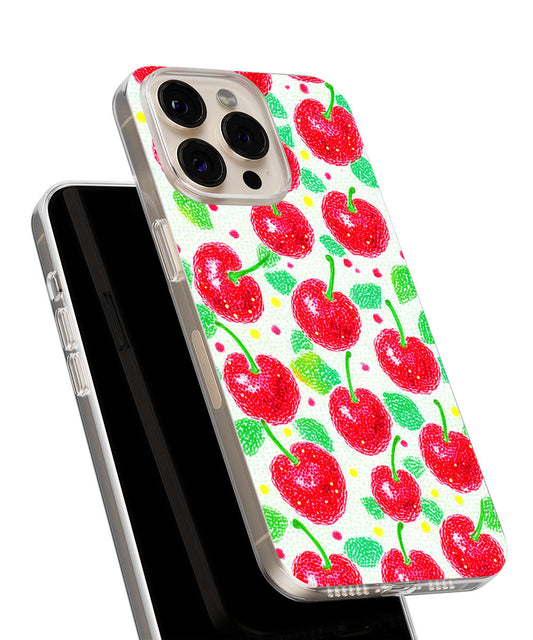 Latest 3rd-Generation Crystal Tough Glossy Cherries iPhone Case (MagSafe-Compatible)