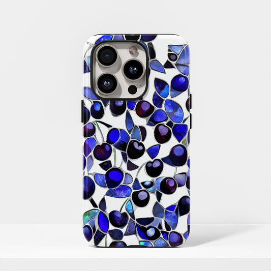 Double-Layer Semi-Handprinted Tough Matte Cherries iPhone Case