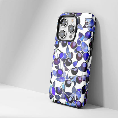 Double-Layer Semi-Handprinted Tough Matte Cherries iPhone Case