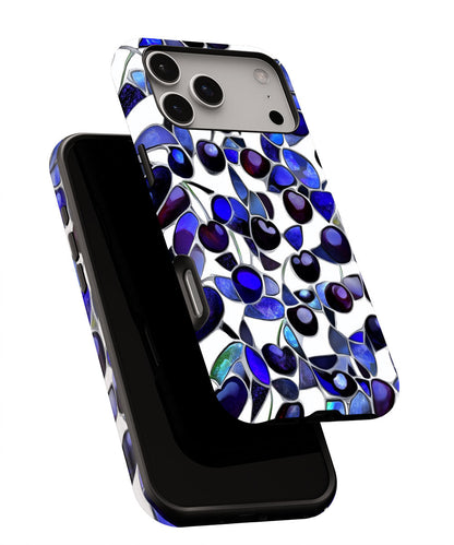 Double-Layer Semi-Handprinted Tough Matte Cherries iPhone Case