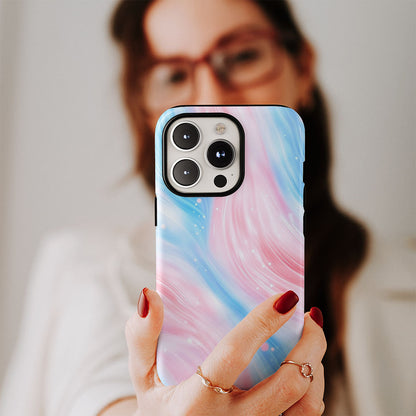 Double-Layer Semi-Handprinted Tough Matte Dots iPhone Case