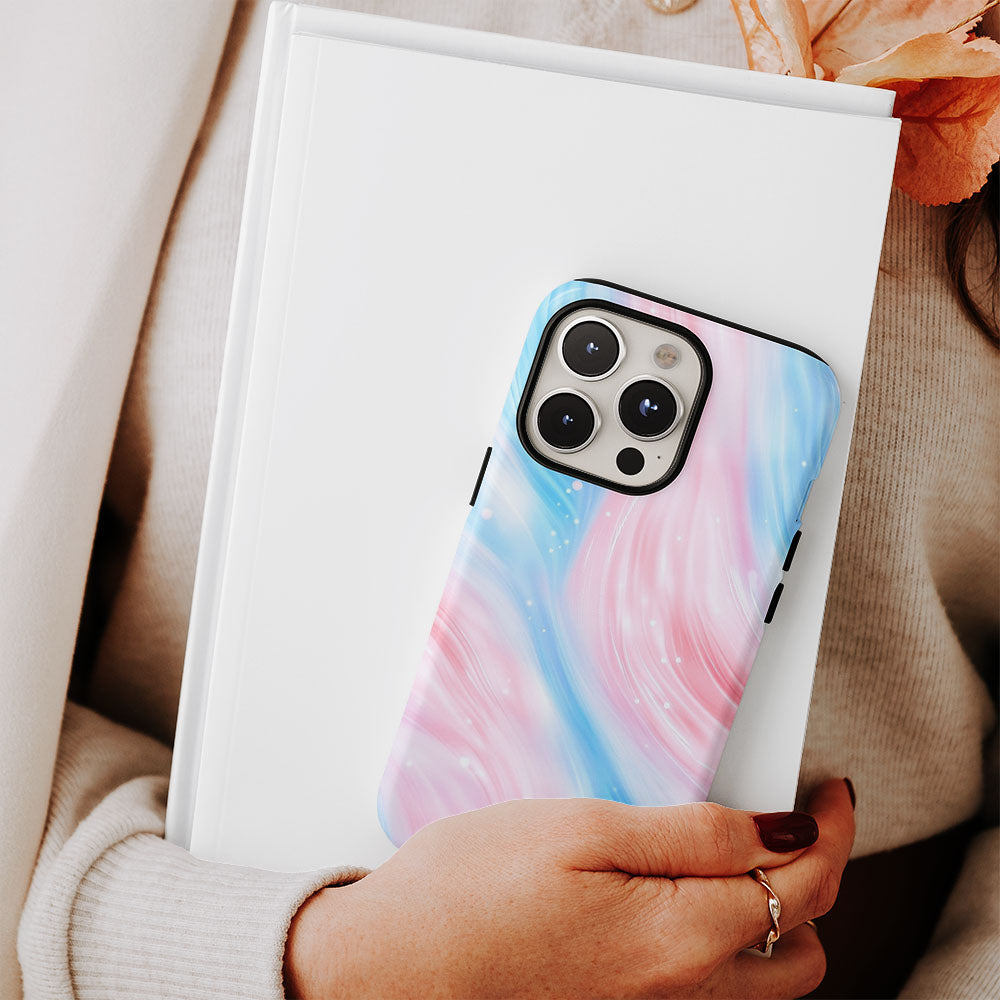Double-Layer Semi-Handprinted Tough Matte Dots iPhone Case