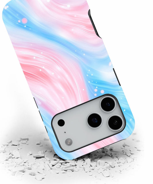 Double-Layer Semi-Handprinted Tough Matte Dots iPhone Case