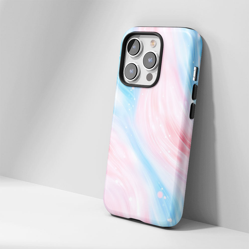 Double-Layer Semi-Handprinted Tough Matte Dots iPhone Case