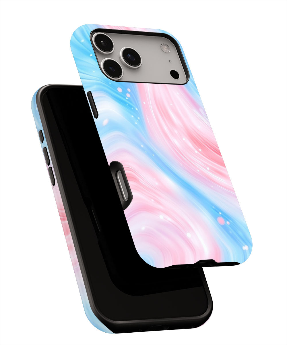 Double-Layer Semi-Handprinted Tough Matte Dots iPhone Case