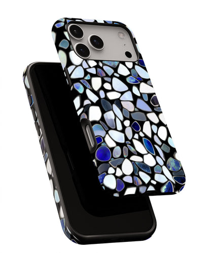 Double-Layer Semi-Handprinted Tough Matte Dots iPhone Case