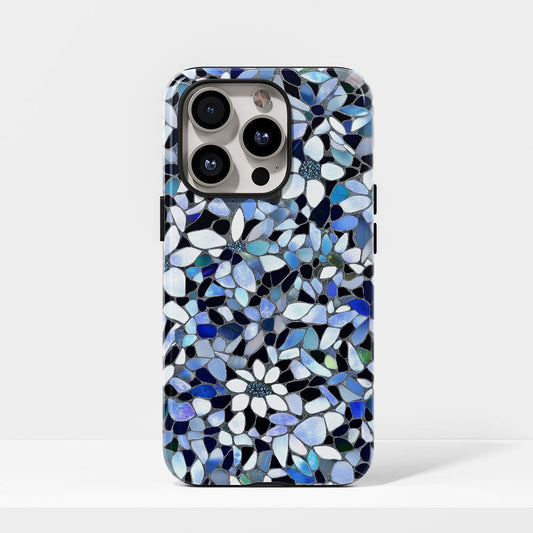 Double-Layer Semi-Handprinted Tough Matte Flowers iPhone Case