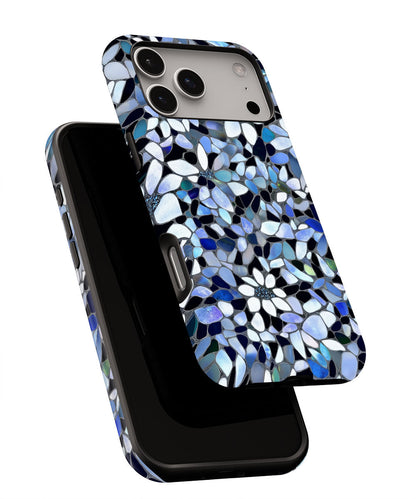 Double-Layer Semi-Handprinted Tough Matte Flowers iPhone Case