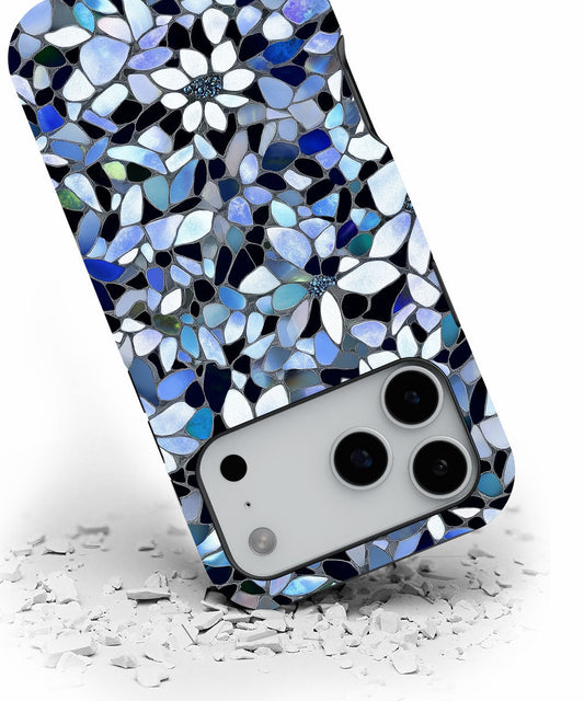 Double-Layer Semi-Handprinted Tough Matte Flowers iPhone Case