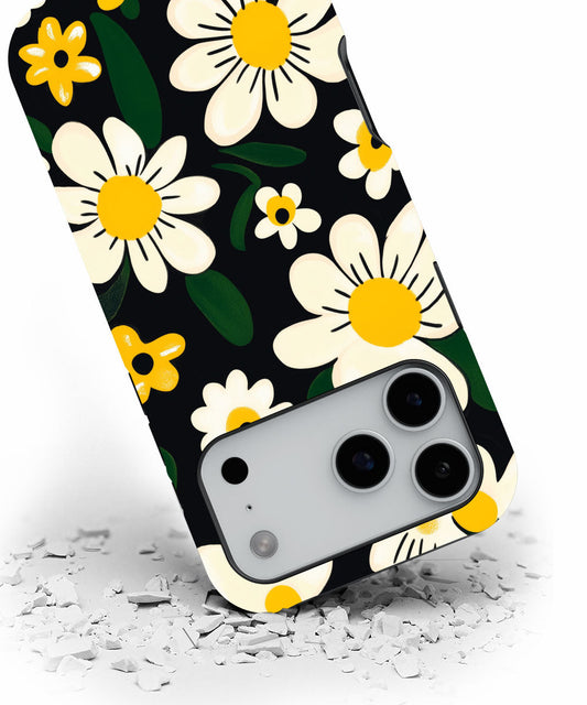Double-Layer Semi-Handprinted Tough Matte Flowers iPhone Case