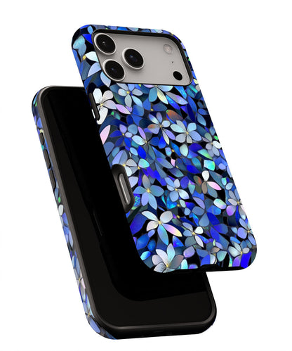 Double-Layer Semi-Handprinted Tough Matte Flowers iPhone Case
