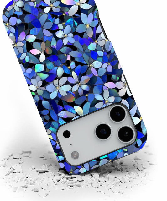 Double-Layer Semi-Handprinted Tough Matte Flowers iPhone Case