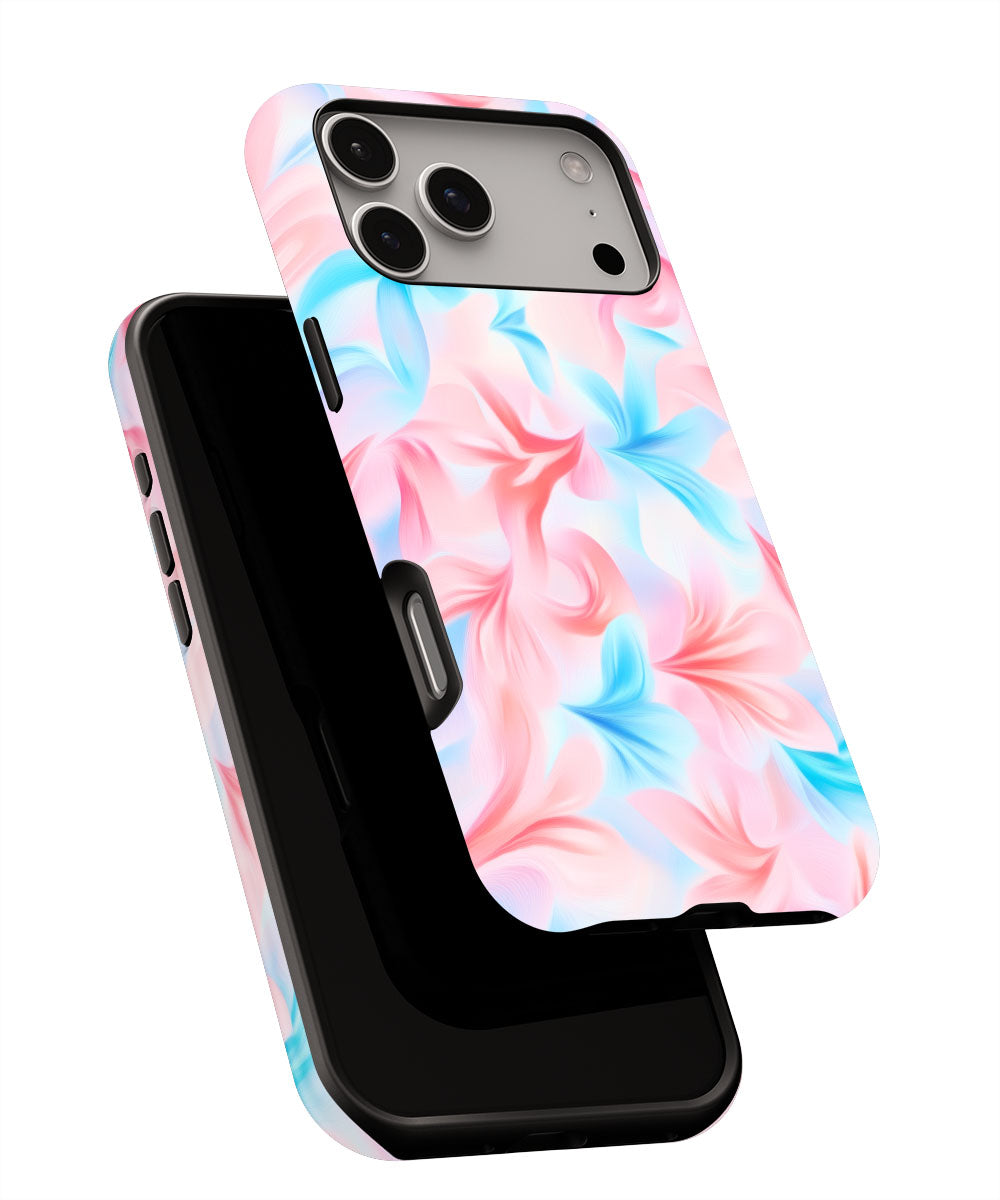 Double-Layer Semi-Handprinted Tough Matte Flowers iPhone Case