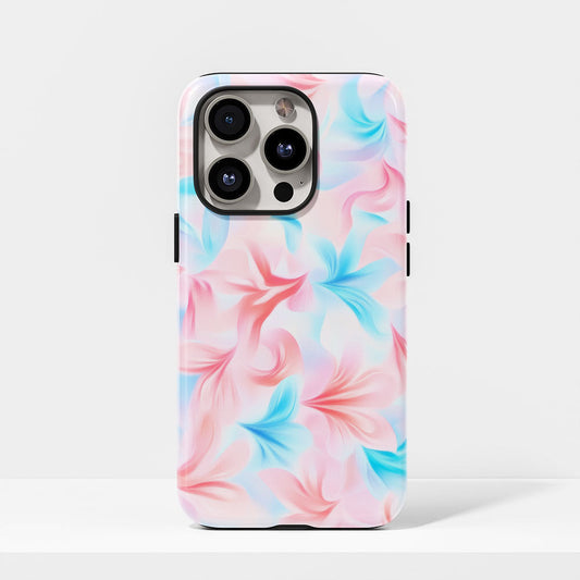 Double-Layer Semi-Handprinted Tough Matte Flowers iPhone Case