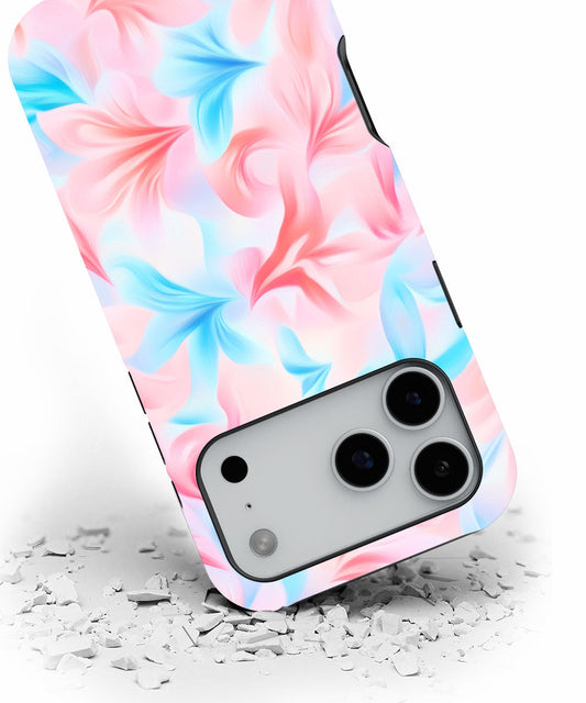 Double-Layer Semi-Handprinted Tough Matte Flowers iPhone Case
